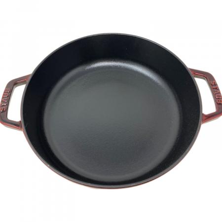 ストウブ　ニダベイユ　ソテーパン　24 グレナディンレッド　廃盤品　グリルパン Staub (ストウブ) 両手鍋 グレナディンレッド ブレイザーソテーパン 24