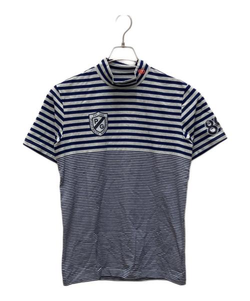 PEARLY GATES (パーリーゲイツ) ゴルフウェア(トップス)　モックネックカットソー ネイビー×グレー サイズ:SIZE M