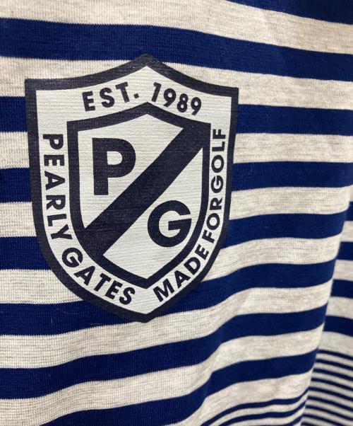 PEARLY GATES (パーリーゲイツ) ゴルフウェア(トップス)　モックネックカットソー ネイビー×グレー サイズ:SIZE M