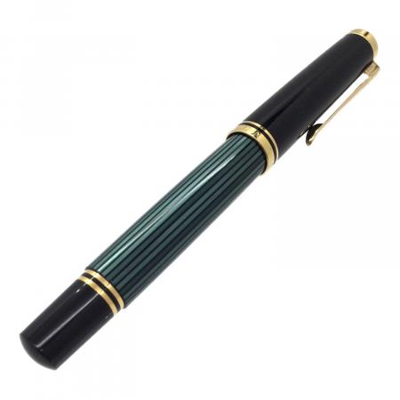 試筆のみ　旧天冠　スーベレン　緑縞　14C ペリカン　グリーン　EF Pelikan (ペリカン) 万年筆 M 600 グリーンストライプ スーベレーン