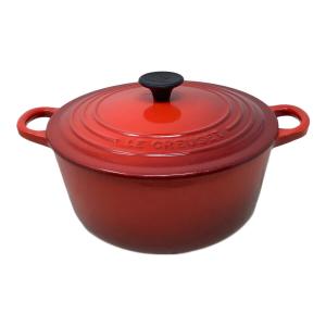 LE CREUSET (ルクルーゼ) 両手鍋　ココット　ロンド SIZE 22 レッド