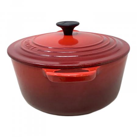 LE CREUSET (ルクルーゼ) 両手鍋 ココット ロンド SIZE 22 レッド
