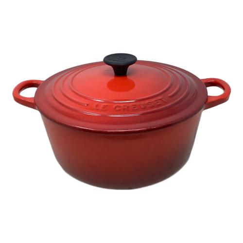 LE CREUSET (ルクルーゼ) 両手鍋　ココット　ロンド SIZE 22 レッド