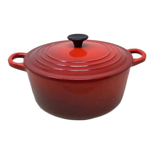 LE CREUSET (ルクルーゼ) 両手鍋　ココット　ロンド SIZE 22 レッド