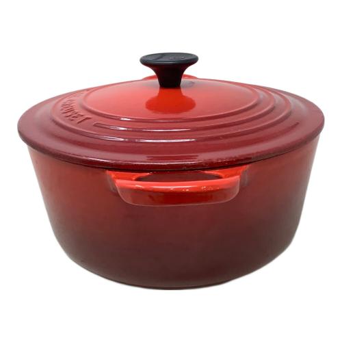 LE CREUSET (ルクルーゼ) 両手鍋　ココット　ロンド SIZE 22 レッド