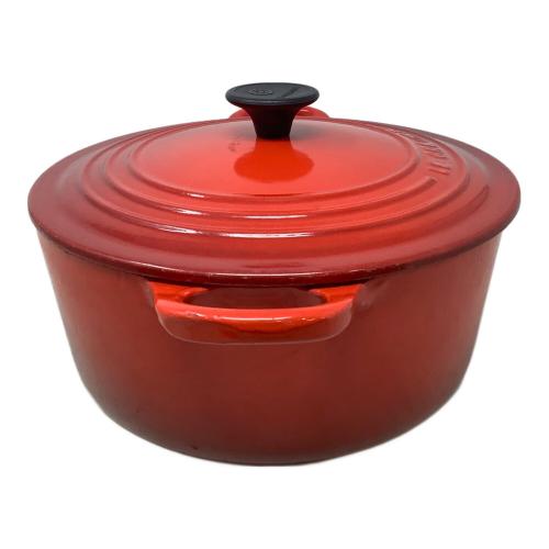 LE CREUSET (ルクルーゼ) 両手鍋　ココット　ロンド SIZE 22 レッド