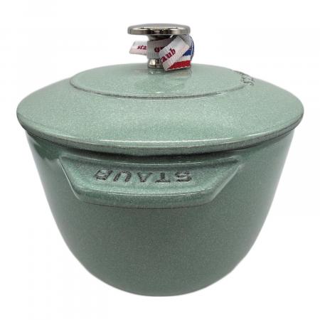 Staub (ストウブ) 両手鍋 16cm グリーン ラ・ココット de GOHAN