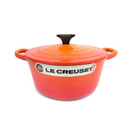 LE CREUSET (ルクルーゼ) 両手鍋 オレンジ 18cm　ココットロンド