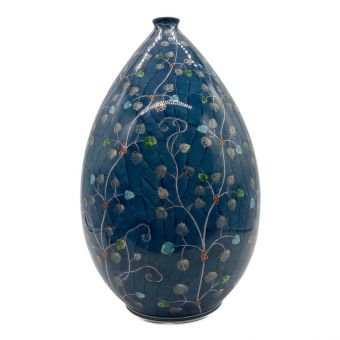 花瓶 藤井勝雲作 染錦蔦文花瓶