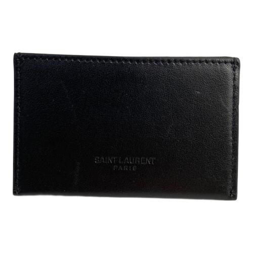 Saint Laurent Paris (サンローランパリ) レザーカードポケットコンパクトミラー ブラック キズ有