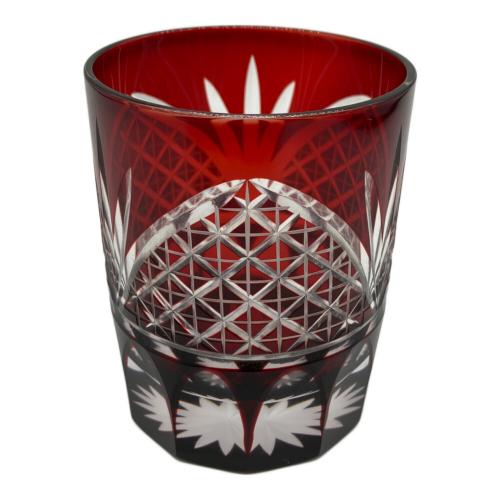江戸切子 (エドキリコ) ロックグラス 色かぶせ硝子 194 レッド