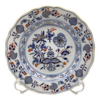 Meissen (マイセン) プレート ブルーオニオン(朱金)