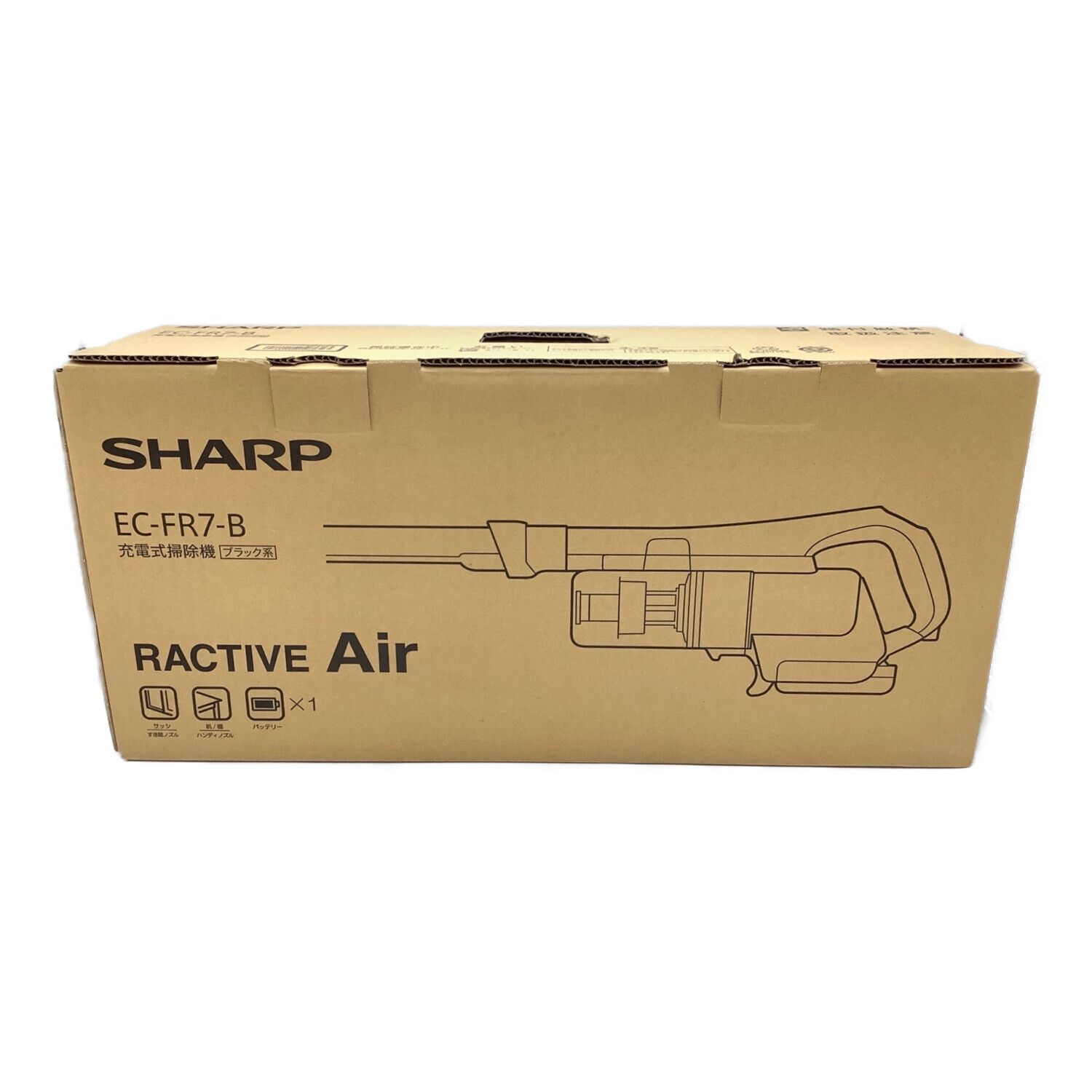 製品保証SHARP RACTIVE Air EC-FR7-B BLACK バッテリー付き 掃除機・クリーナー