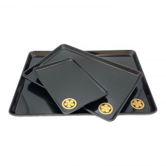 松本光栄堂 (マツモトコウエイドウ) お盆 輪島塗 溜塗 3Pセット