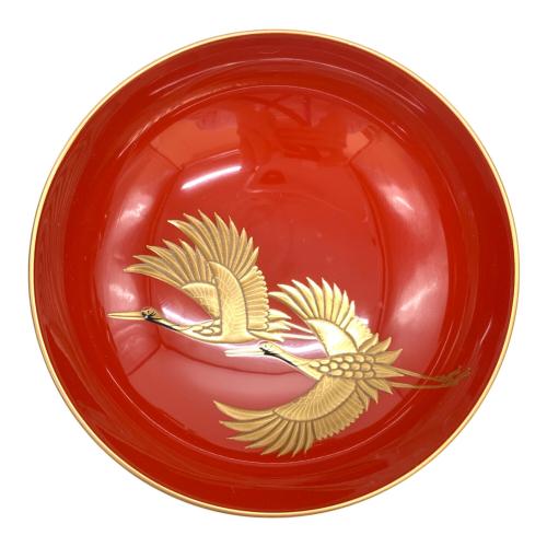 松本光栄堂 (マツモトコウエイドウ) 雑煮椀 輪島塗 鶴蒔絵 5Pセット