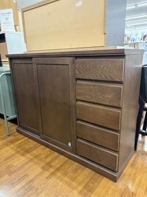 大雪木工(旭川家具) サイドボード ブラウン 国産家具 板戸観音開き 107258151 フィガロ120