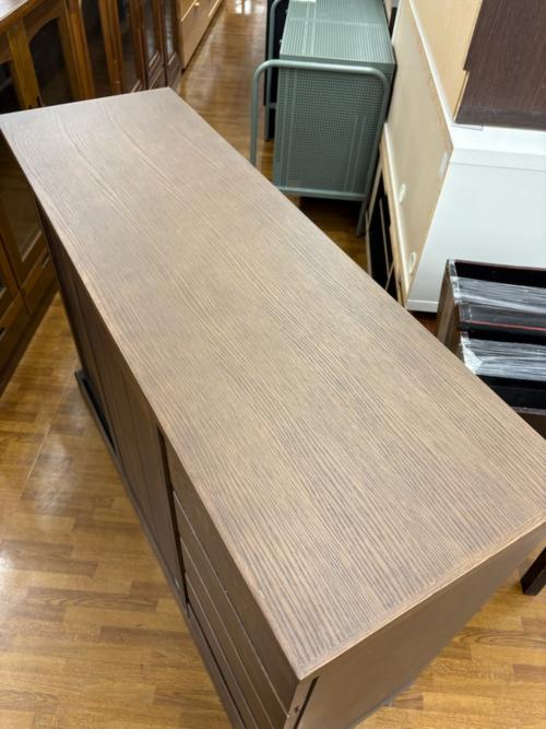 大雪木工(旭川家具) サイドボード ブラウン 国産家具 板戸観音開き 107258151 フィガロ120