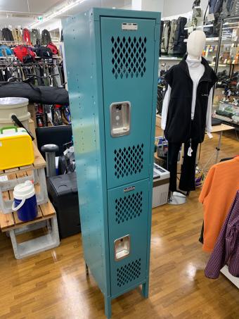 LYON (リヨン) 8インチ リセスハンドルロッカー2ティア スカイブルー 2段 1枚扉 スリム