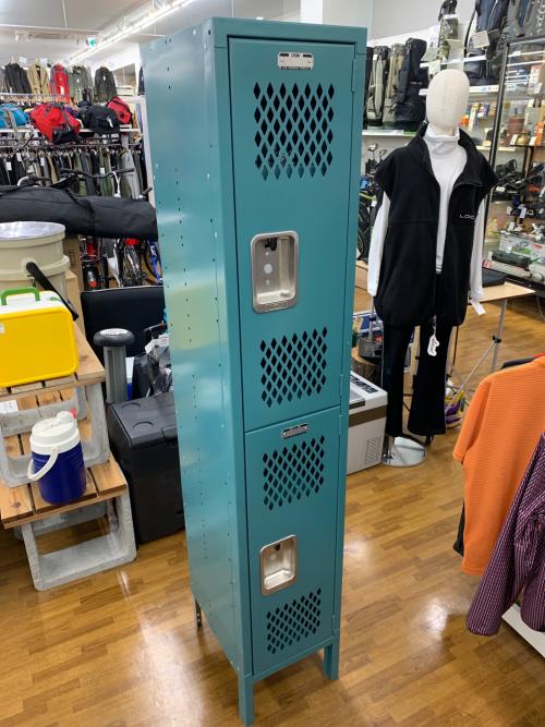 LYON (リヨン) 8インチ リセスハンドルロッカー2ティア スカイブルー 2段 1枚扉 スリム