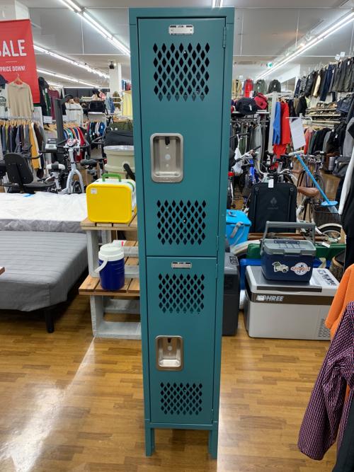 LYON (リヨン) 8インチ リセスハンドルロッカー2ティア スカイブルー 2段 1枚扉 スリム