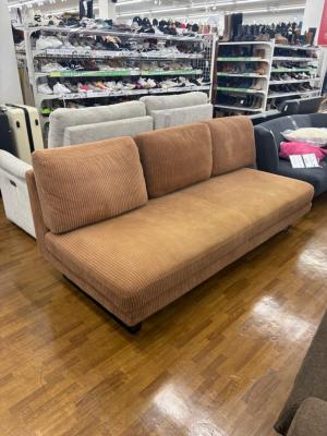 UNICO (ウニコ) アームレスソファ カーキ  3人掛け ファブリック GRIFU