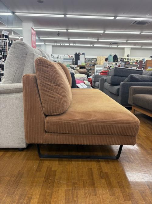 UNICO (ウニコ) アームレスソファ カーキ  3人掛け ファブリック GRIFU