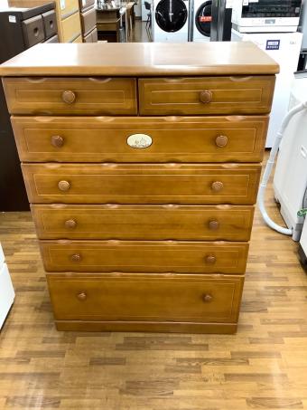 6段チェスト ブラウン 引き出し7つ 天然木