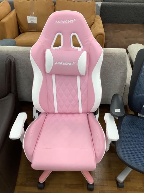 AK Racing (エーケーレーシング) ゲーミングチェア ピンク×ホワイト 適正身長145～165cm 1人掛け PINON