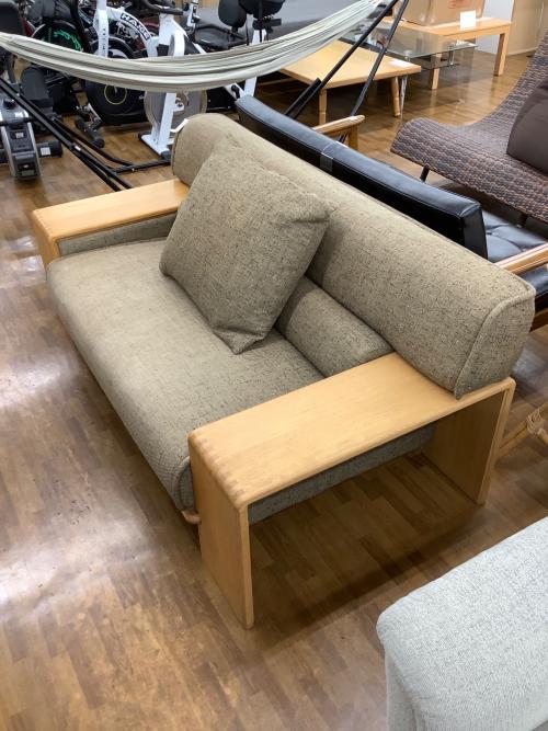 CONDE HOUSE (カンディハウス) 2人掛けソファー グレー×ナチュラル ファブリック