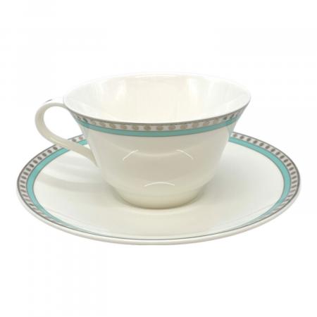 TIFFANY　カップ＆ソーサー　スワロフスキー　PROUNA　観賞用　未使用 TIFFANY & Co. (ティファニー) カップ&ソーサー プラチナブルーバンド