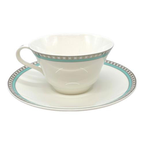 TIFFANY & Co. (ティファニー) カップ&ソーサー プラチナブルーバンド 2Pセット USED