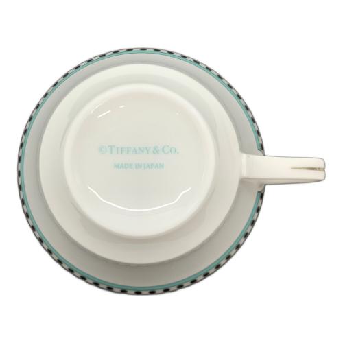 TIFFANY & Co. (ティファニー) カップ&ソーサー プラチナブルーバンド 2Pセット USED