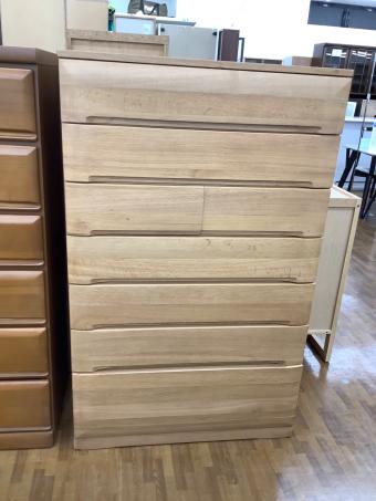 7段チェスト ナチュラル 引出固め