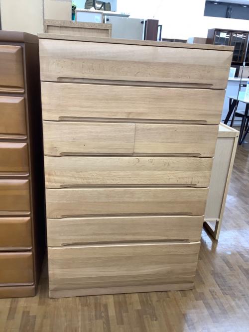 7段チェスト ナチュラル 引出固め