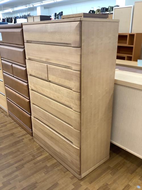 7段チェスト ナチュラル 引出固め