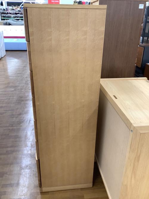 7段チェスト ナチュラル 引出固め