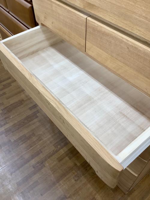 7段チェスト ナチュラル 引出固め