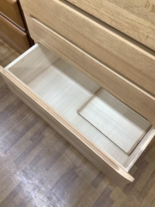 7段チェスト ナチュラル 引出固め