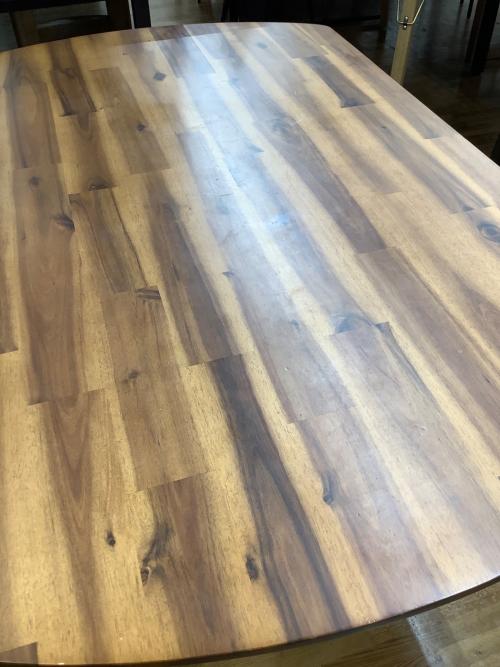 UNICO (ウニコ) ソファーダイニング3点セット ブラウン×ブルー ※背もたれネジ1本欠品 テーブル＆ソファー＆オットマン SWELLA