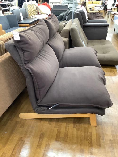 無印良品 (ムジルシリョウヒン) ハイバックリクライニングソファー2シーター ブラウン 2人掛け ファブリック