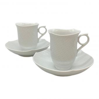 Meissen (マイセン) カップ&ソーサー 波の戯れ ホワイト 2Pセット USED