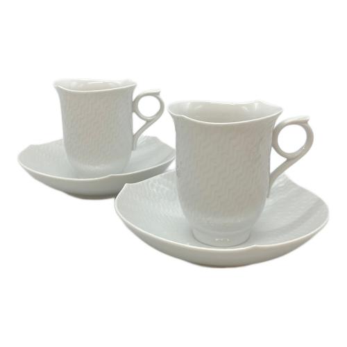 Meissen (マイセン) カップ&ソーサー 波の戯れ ホワイト 2Pセット USED