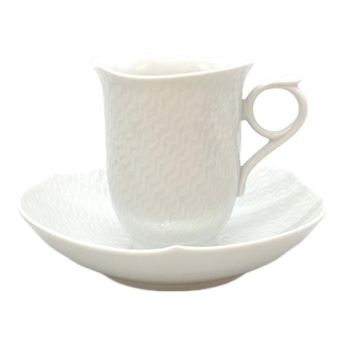 Meissen (マイセン) カップ&ソーサー 波の戯れ ホワイト 2Pセット USED