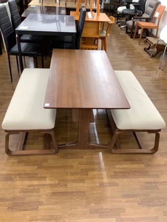 無印良品 (ムジルシリョウヒン) ベンチダイニング3点セット ブラウン×ベージュ リビングでもダイニングでもつかえるシリーズ