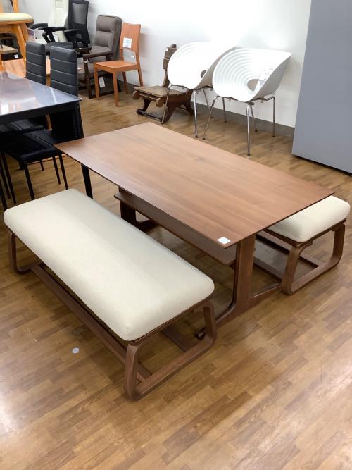 無印良品 (ムジルシリョウヒン) ベンチダイニング3点セット ブラウン×ベージュ リビングでもダイニングでもつかえるシリーズ