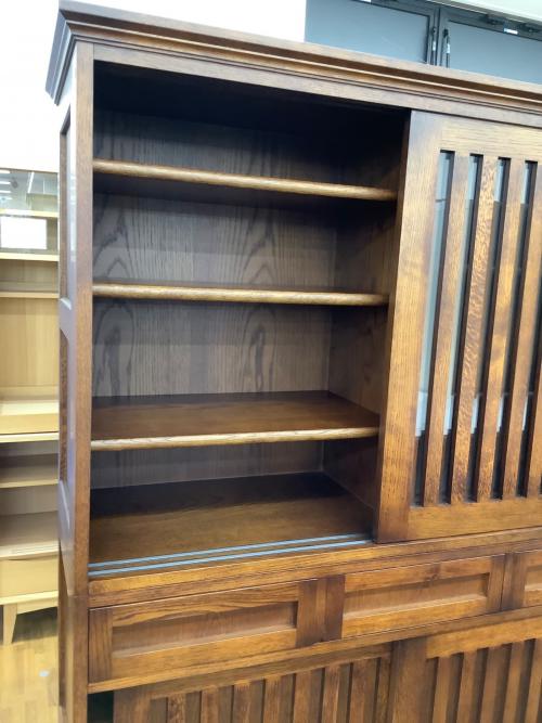 EZO キッチンボード ブラウン 水屋箪笥125 蝦夷民芸家具 潤い