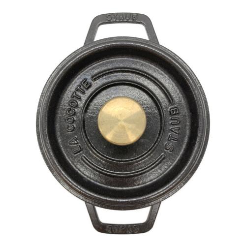 Staub (ストウブ) ホーロー鍋 16cm ブラック ピコ・ココット ラウンド