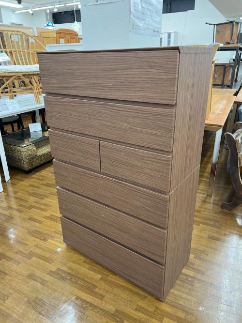 ニトリ 6段チェスト ブラウン クエス 80-6HC