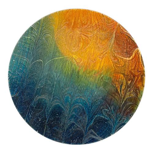 sansai 大皿 海のうねり 摺り友禅彫刻師