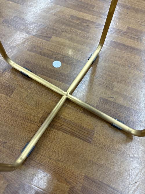 Knot antiques (ノットアンティークス) ラウンドテーブル 244 グレー×ゴールド マーブル